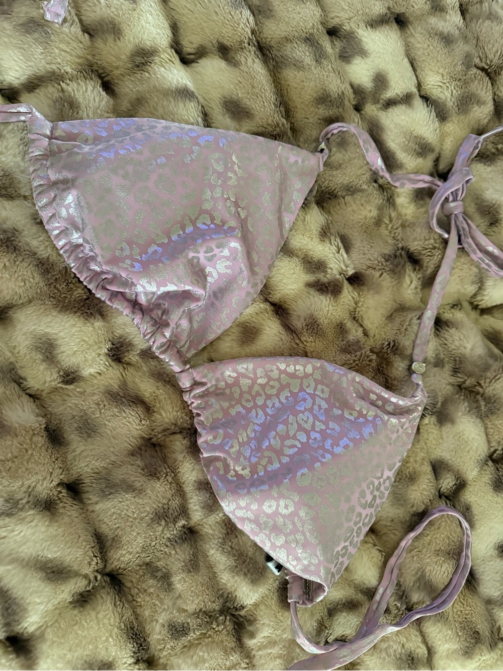 PINK Victoria's Secret Light Pink Shimmer Bikini Top